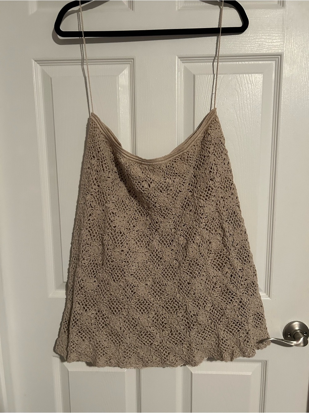 Crochet Knit Skirt in Beige